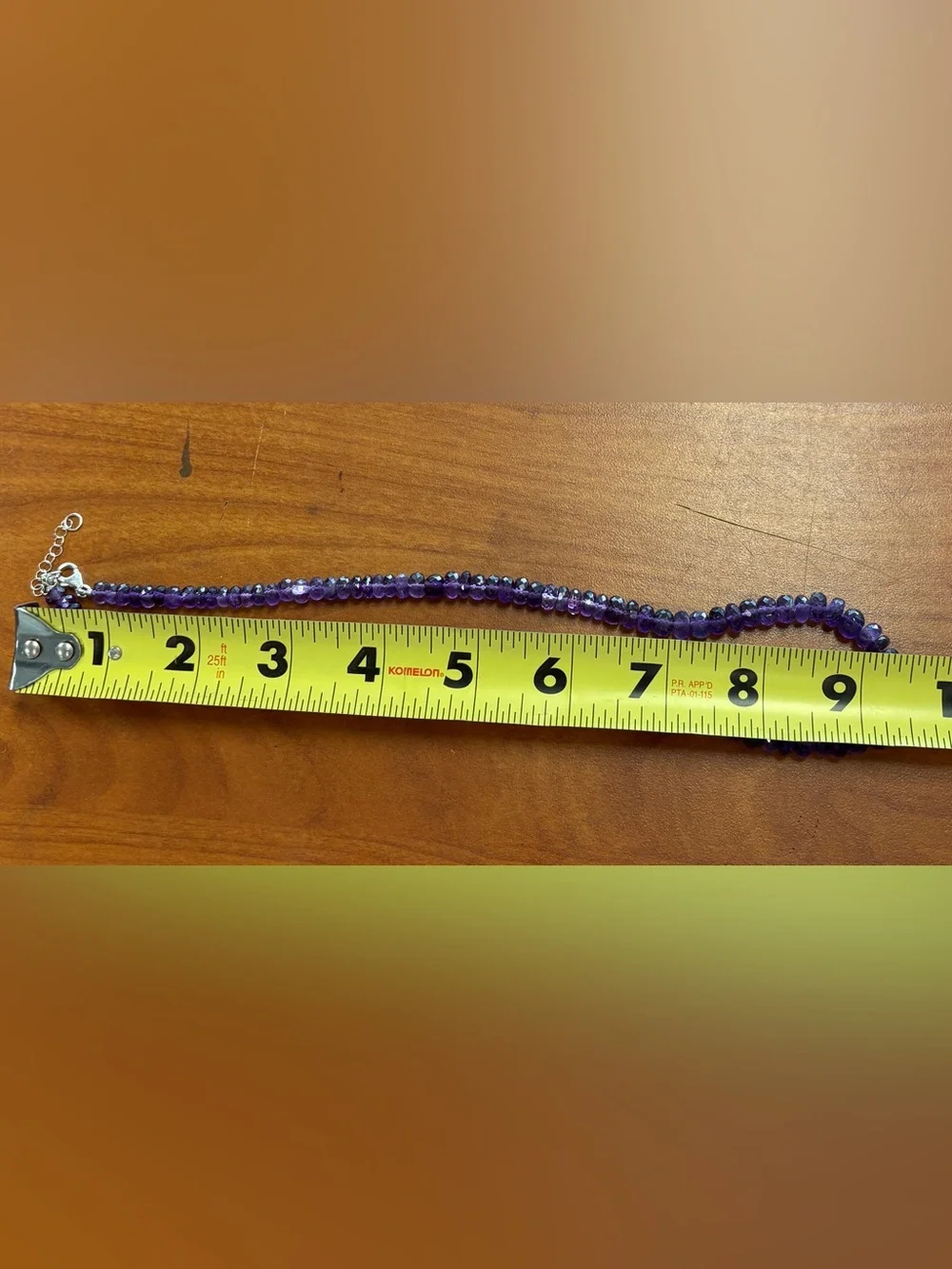 925 BBJ Signed Sterling Silver Amethyst Beaded Necklace